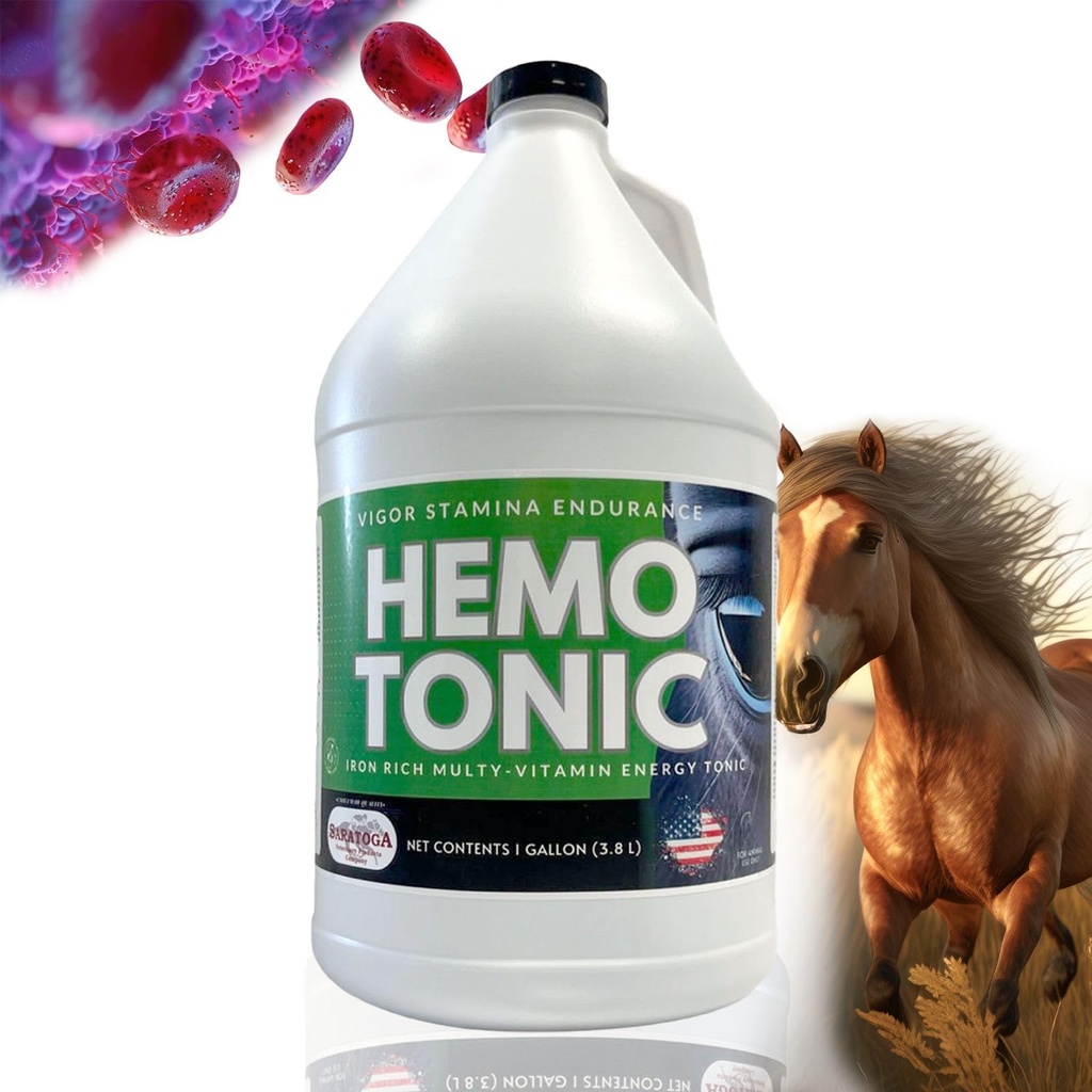 Hemotonic - 铁富多维生素能量通力包装血型制造器和马用能量振兴器,由Saratoga兽药产品(1 Gallon)制作.