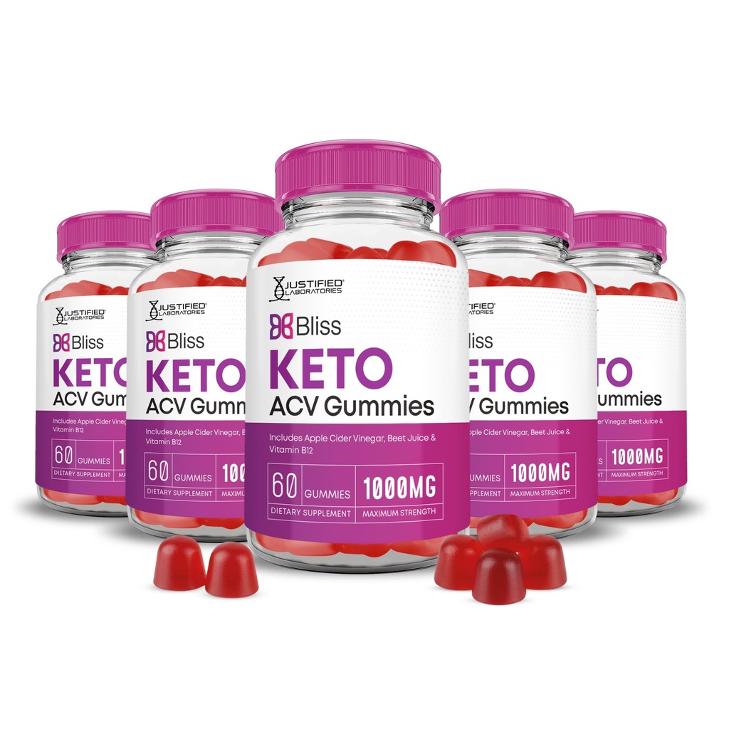 合理实验室 (5 Pack Bliss Keto ACV Gummys 高级公式 1000MG X 10 Bliss 助推器 与石榴蜂蜜汁粉 B12 Vegan Non GMO 300 Gummys 一起设计)