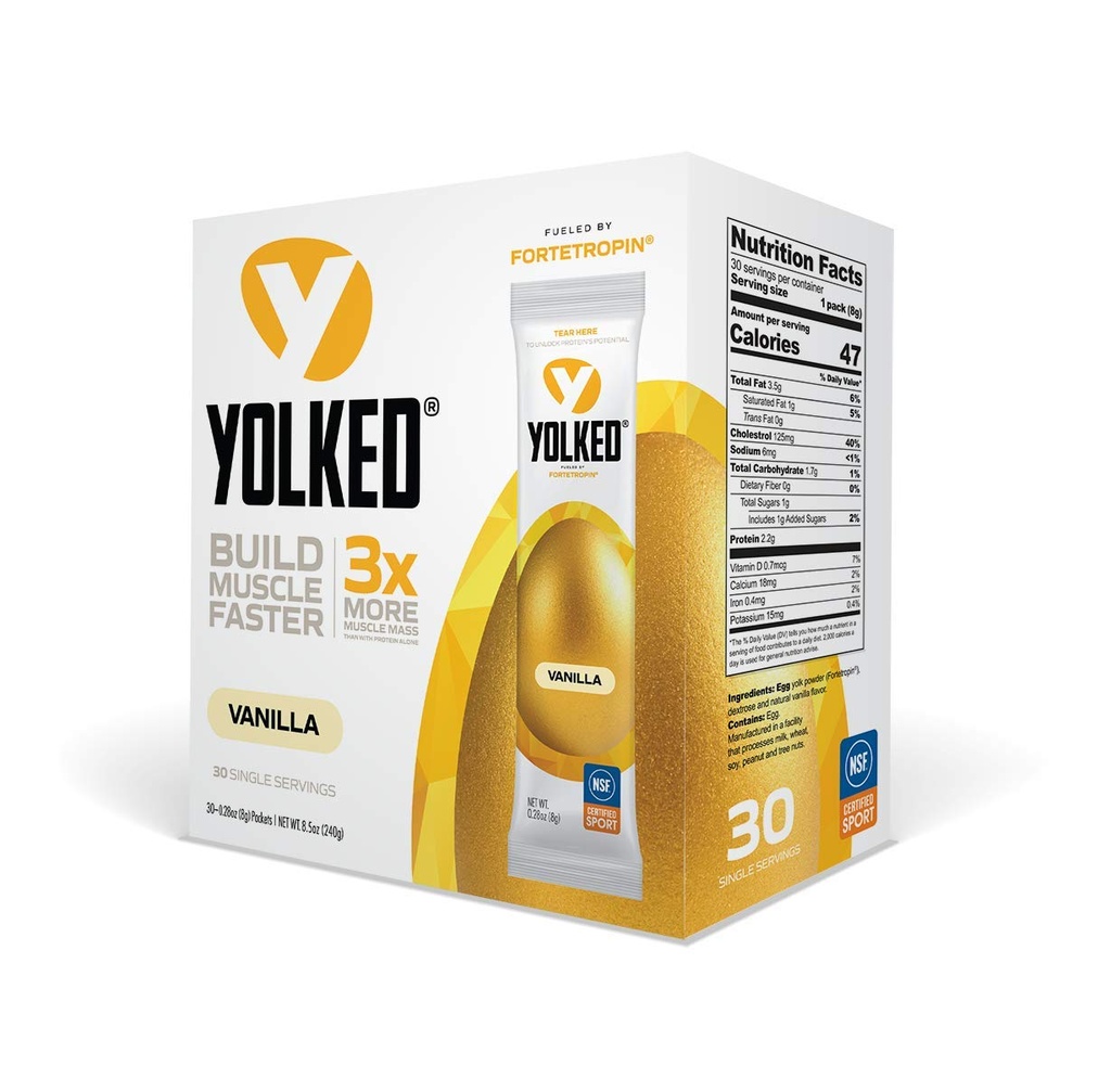 YOLKED - NSF - 认证的肌肉建筑补编 - 帮助增加精液肌肉,减少肌肉损失,以及用Fortetropin改进恢复,30名服务员