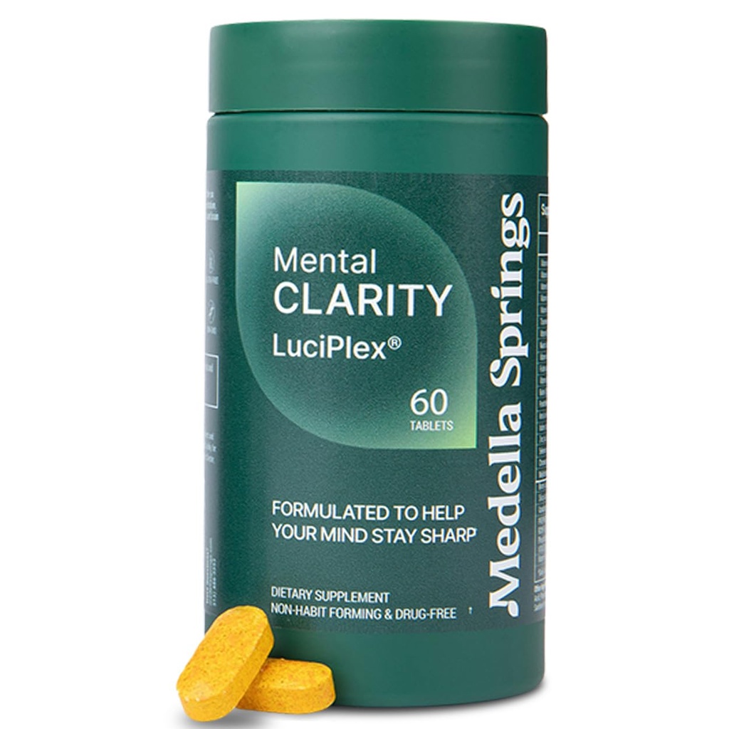 Focus, memory, Clarenty, Energy & Mood 60 Tabs - 100%无药和临床测试的大脑补充 - Brain Fog & Memory Booster w/VIT D3