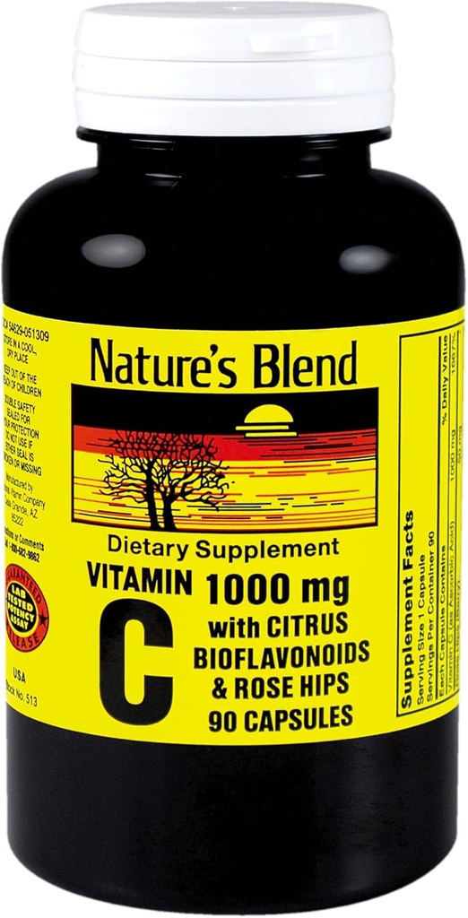NAT BVIT C W/BIO&RH CP 1000MG 90 由自然的混合体