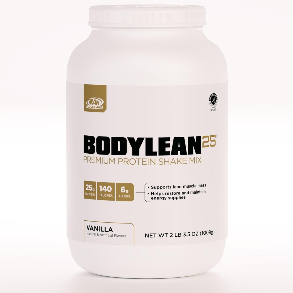 AdvoCare BodyLean 25 - 蛋白质粉与Whei蛋白异质素 - 支持肌肉建筑和A Lean Body - 提供能源支持 * - 香草,4.5 oz