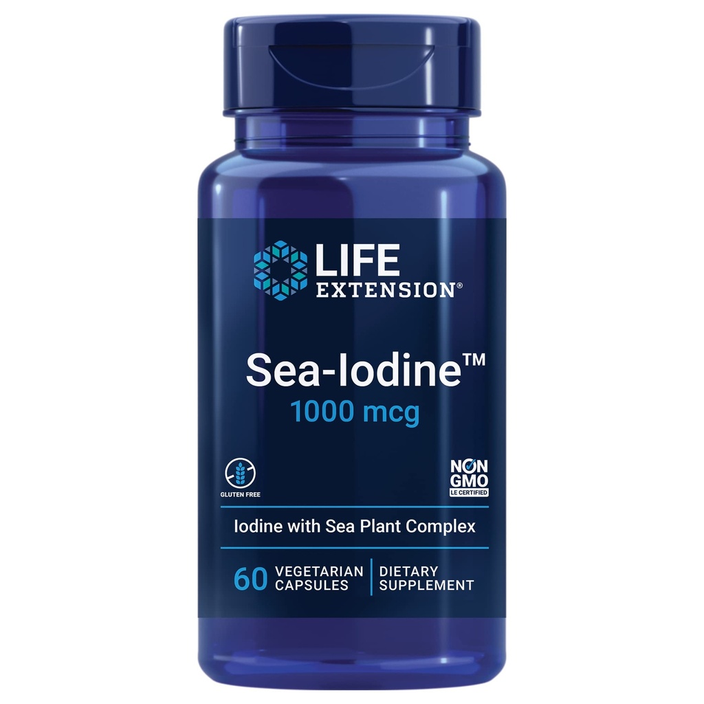 寿命延长 Taurine 1000mg和海碘 60 Capsules 补充包