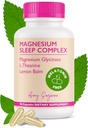 镁睡眠综合体与L-Theanine和Lemon Balm-Melatonin-无糖睡眠支持促进自然平静和放松 - 镁Glycint-90卡普尔