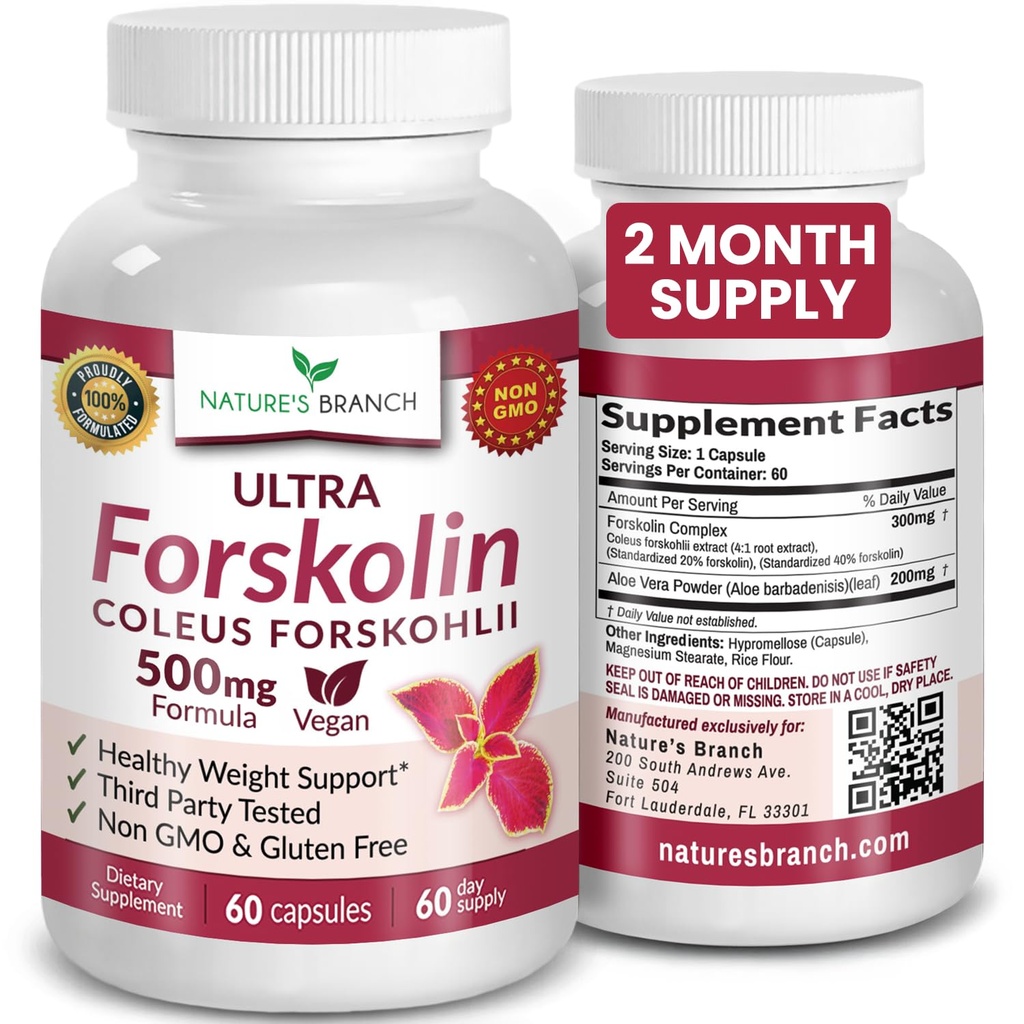 超纯Forskolin用于重量管理 最大强度 → Coleus Forskohlii 根提取粉, 40% 标准化 Lean Supplement for Men and Women → Premium Extreme boost Complex - 60 capsules