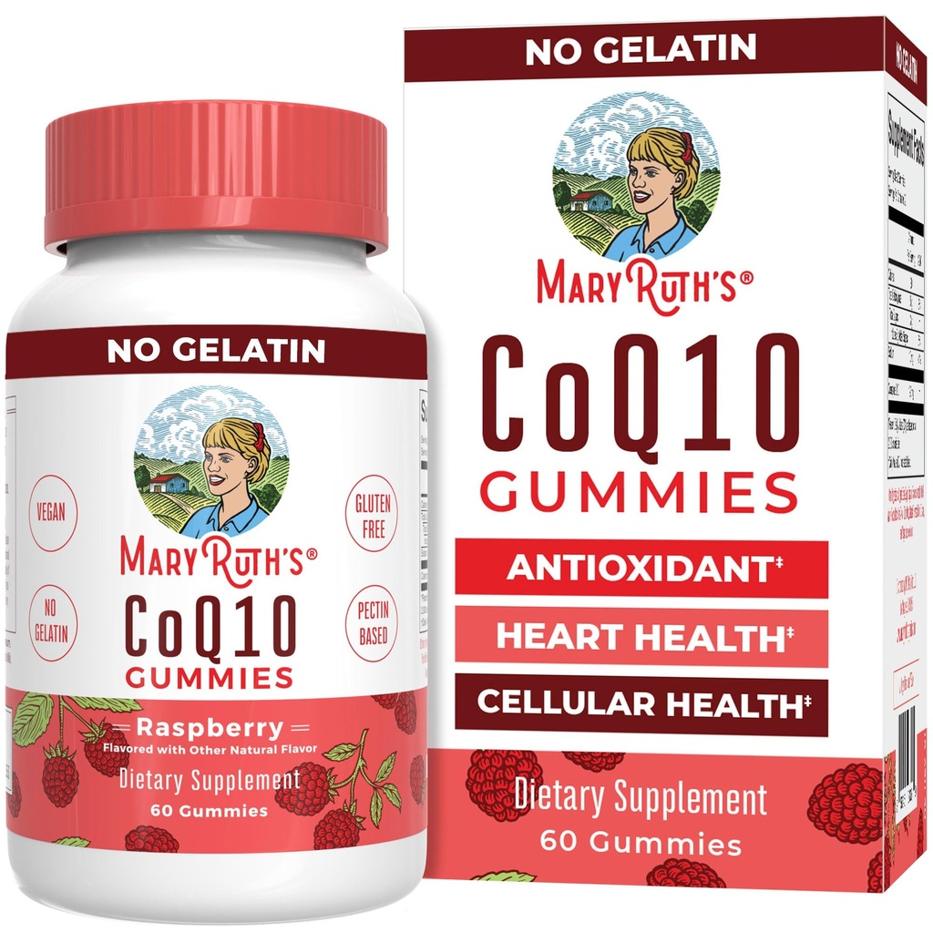 MaryRuth Organics CoQ10 Gummies | Coenzyme Q10 | Gummy Supplements for Heart Health & Cellular Health | Antioxidant | CoQ10 120 mg | Vegan | Non-GMO | Gluten Free | 60 Count | 1 Month Supply