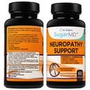 SugarMD 神经病支持补编 — 60 Nerve 补充 Capsules 配有 Alpha Lipoic Acid, Benfotiamine 和 Vitamin D3 B6 B12 - 脚、手、手指和腿的神经病支持补编 — 30天供应