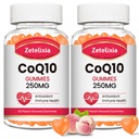 2 Pack CoQ10 Gummys, 5X 更好的吸收Coenzyme Q10 细胞能和抗氧化剂支持, 120 Peach Gummys