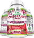 Premium Pomegranate 汁粉补充剂 1200mg, 支持健康血压, 关节, 皮肤和抗衰老与生物素黑辣椒, 强抗氧化剂与维生素 C & K, 120 Vegan Capsules
