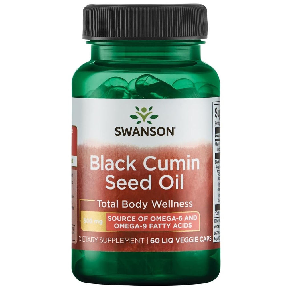 Swanson Black Cumin种子油 500毫克 60立克蔬菜