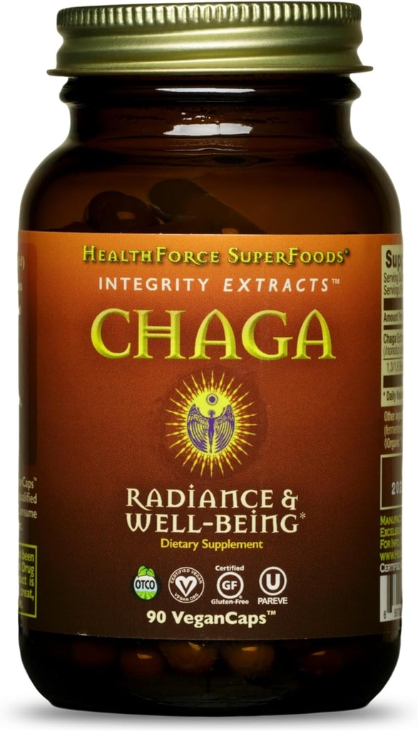 健康力量超级食品 Chaga 提取 – Capsules - 90 Vegan Capsules