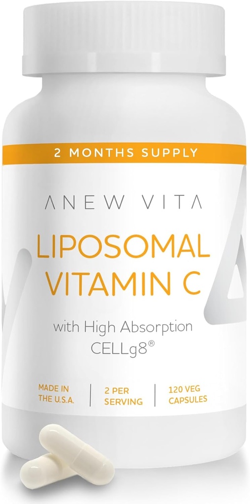 Liposomal 维生素C 补充剂 -- -- 强化豁免支持、抗氧化剂富含、最佳吸收和生物利用、Ascorbic 酸力、非GMO、无葡萄糖、植物型 -- -- 120Vegie Caps