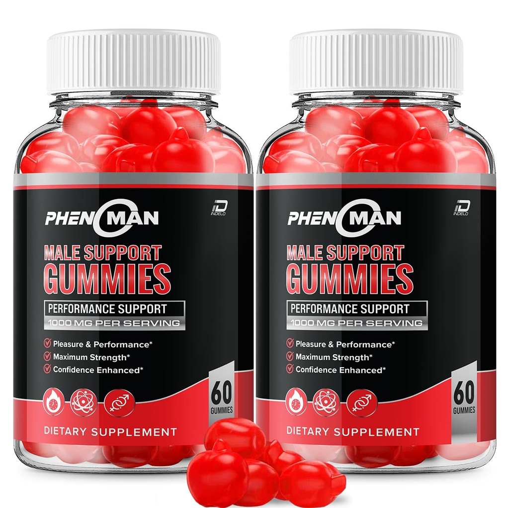 男子格米奖(Phenoman for Men Gummys – Pheno man Max Performan), 格米奖(Phenoman)高级公式, 肌肉生长和整体健康支持与审查的超强自然补充(2 Pack – 120 Gummys)