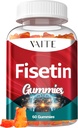 Fisetin Supplements 500mg - Gummy Supplements, 细胞健康支持的强抗氧化剂混合剂 - Vegan & Non-GMO 配有 Flavonoids & Plant 提取器的公式, 增强认知功能, 60 Gummys
