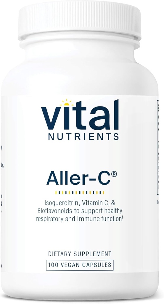 生命营养素 Aller-C β Vegan 呼吸和辛纳斯功能支持 → Isoquercitrin, Bromelain, Bioflavoids, & Vitamin C → Gluten,乳品,Soy Free Supples → 100 Capsules