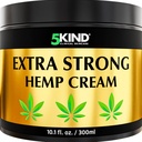 5kind Extra strong Hemp Cream 10.1 fl oz - 最大强度 - 天然松散救济联合奶油 - 下背、联合、颈部、膝盖和肩部的肌肉Rub
