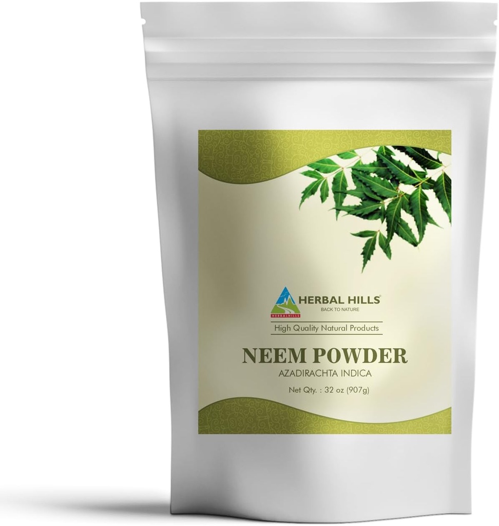 Herball HILLS Neem Powder Azadirachta Indica 32 Oz 纯 Neem Leaf/ Leaves (英语:
