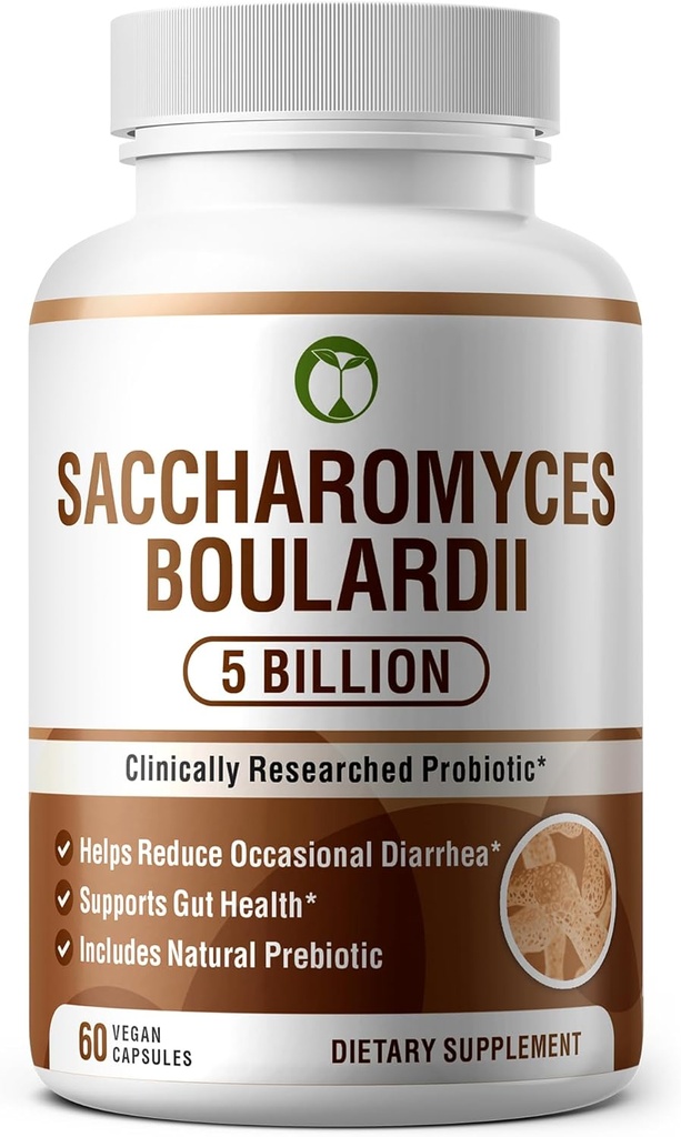 消化性健康真菌(Saccharomyces Boulardii) 60 Capsules 5亿CFU 艾滋病偶发性腹泻和古特健康真菌(CFU)