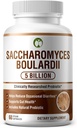 消化性健康真菌(Saccharomyces Boulardii) 60 Capsules 5亿CFU 艾滋病偶发性腹泻和古特健康真菌(CFU)