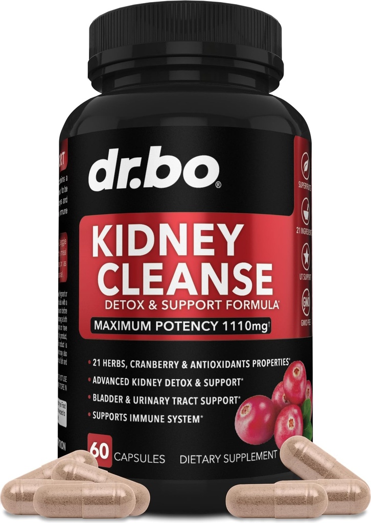 肾脏清洁解毒支持补充 - 天然Cranberry, Juniper Berries, Buchu & Uva Ursi 提取支持肾脏, Bladder & Urinary Tract 健康补充 - 草药 Renal 混合配方药