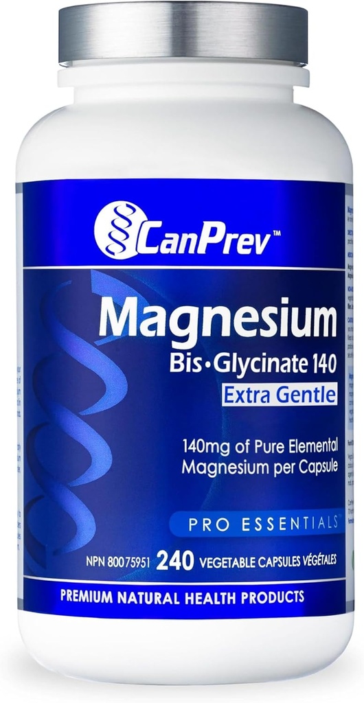 CanPrev 镁 Bis-Glycinate 140 Extra Gentle Vegi Capsules, 240 计数器