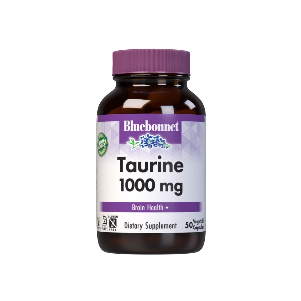 Bluebonnet 营养 Tarine 1000毫克、神经系统健康*、非GMO、Vegan、Kosher认证、无糖、无豆、50个蔬菜罐头、50个服务品