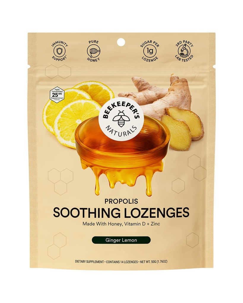 养蜂人 生姜 柠檬 Lozenges, 14 Ct