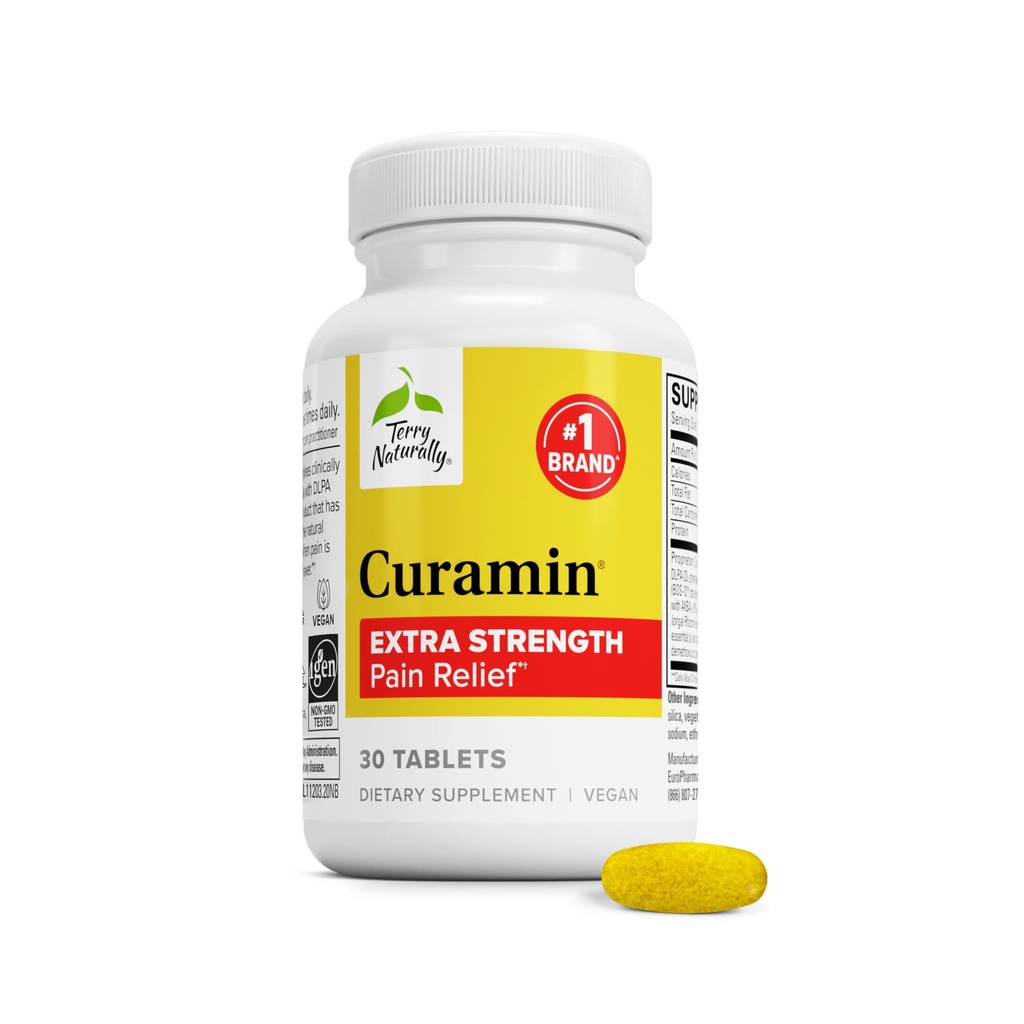 Terry自然Curamin Extrastruction - Curcumin & Boswellia 健康循环支持补充 - Turmeric 补充 支持联合,肌肉健康与内啡碱生产 - 30 片