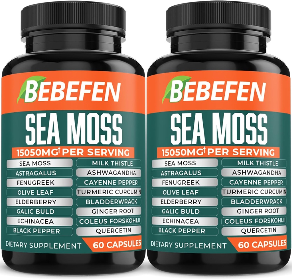 BEBEFEN(2包) 15050mg 海 蚊子 Capsules with Ashwagandha, Fenugreek, Bladderwrack and More - Immune System & Body 管理