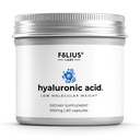 超纯度高的Hyaluronic酸500mg - 95%的Hyaluronate钠 - 高纯度和生物可用性 - 低分子重量 - 非GMO发酵 - 60 capsules