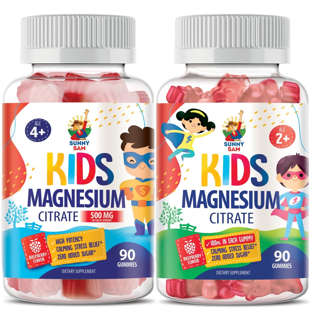 Sanny SAM Magnesium Gummies for Kids & Adults - Calm Magnesium Chews - Magnesium Citrate Chewable Supplement for Mood & Muscle Support