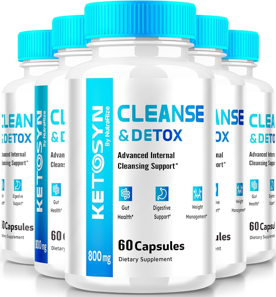(5 Pack) Ketosyn Cleanse & Detox Capsules, Ketosyn Pills for Advanced Wight Loss, 最大强度 Keto Blend 支持补编, Keto Syn 内部清洗面料审查(300 Capsules)