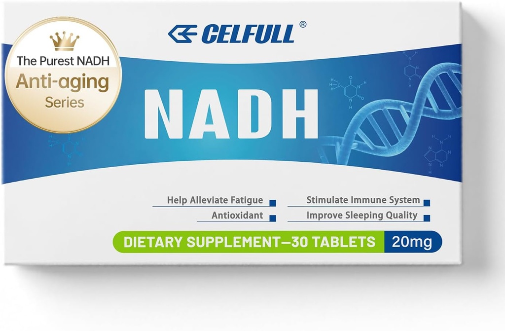 CELULL NADH 补充40mg 径直NAD+ 免疫支持抗衰老细胞再生和慢性脂肪补充剂补编
