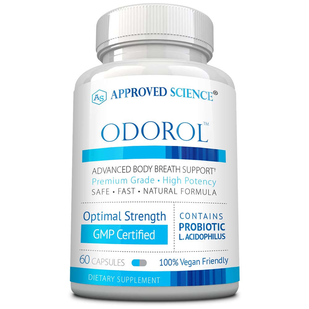 经批准的科学奥多罗尔-60 Capsules-Freshen Bad Breath and Body Odor-包含L.acidophilus,绿茶,Magnolia Bark, Peppermint Oil,和芬内尔-全天然,Vegan友好,非GMO