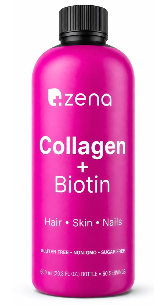 女性和男性的Zena营养液凝胶(第1和第2节) & 5000mcg Biotin, 2500mg Verisol Bioactive Collagen Peptides, Hair, Skin, Nail 补充剂,混合莓, 60 services, 20.3 floz