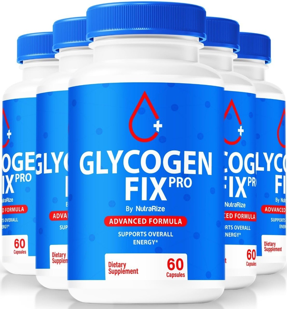 (5 Pack) Glycogen Fix Pro Capsules,全自然血液支持公式,支持健康生活方式和维护稳定水平的Premium补充,官方GlycogenFix Pro审查(300 Capsules)
