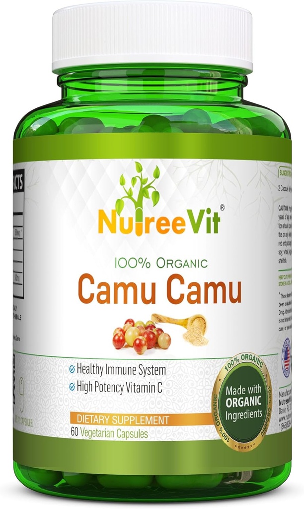 NurteeVit 100% 有机 Camu Camu Capsules 500mg (60个计数)