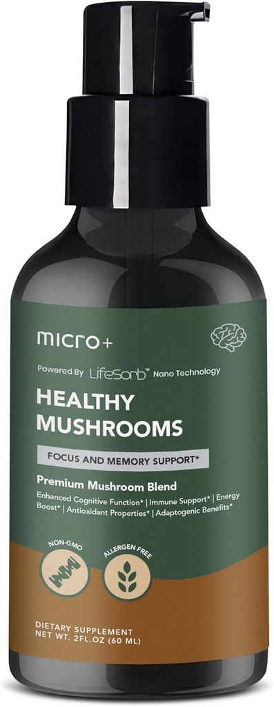 蘑菇+ 由Micro+ Nootropic Brain 补充生命吸附剂 – for Focus, Memory, Conceptive boos