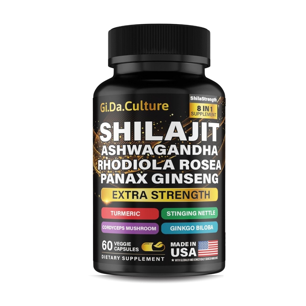 Shilajit Ashwagandha Rhodiola Rosea Panax Ginseng - 男女配音 - Shilajit Capsules - 60名蔬菜配音员