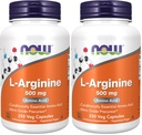 NOW 补充剂,L-Arginine 500 mg,硝氧化物前体*,氨基酸,250 Veg Capsules(包2)