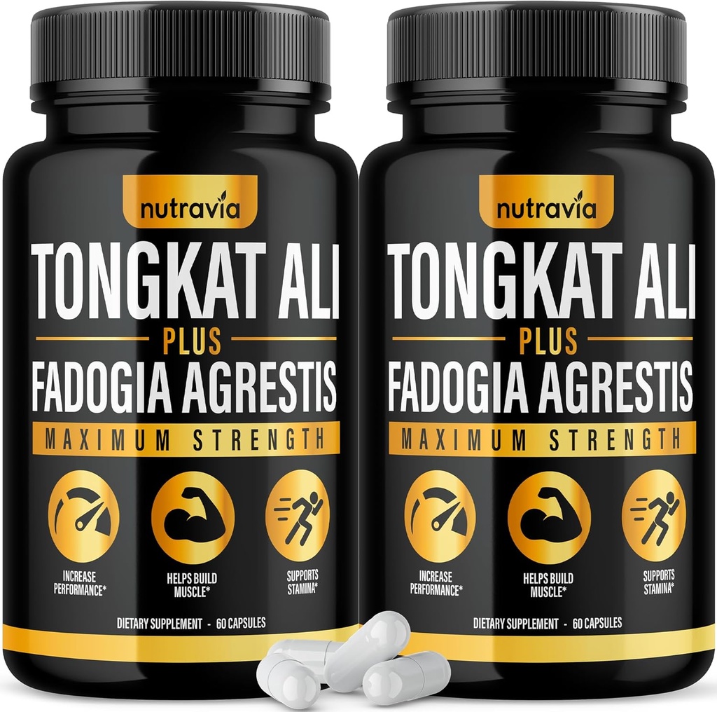 (2 Pack) Tongkat Ali Fadogia Agrestis for Men Supplement, Male Nitric Oxide Booster Tongjack Tongkat Ali 提取粉末维生素测试泵流性能 Blend Tongkat-Ali for Women (120 Capsules)