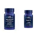与Lutein,Meso-Zeaxanthin,Saffron & Astaxanthin - 60 Counter and Super K Vitamin K1 K2 MK-7 MK-4 Vitamin C - 90 软胶的寿命延长 Macguguguard眼部健康补编