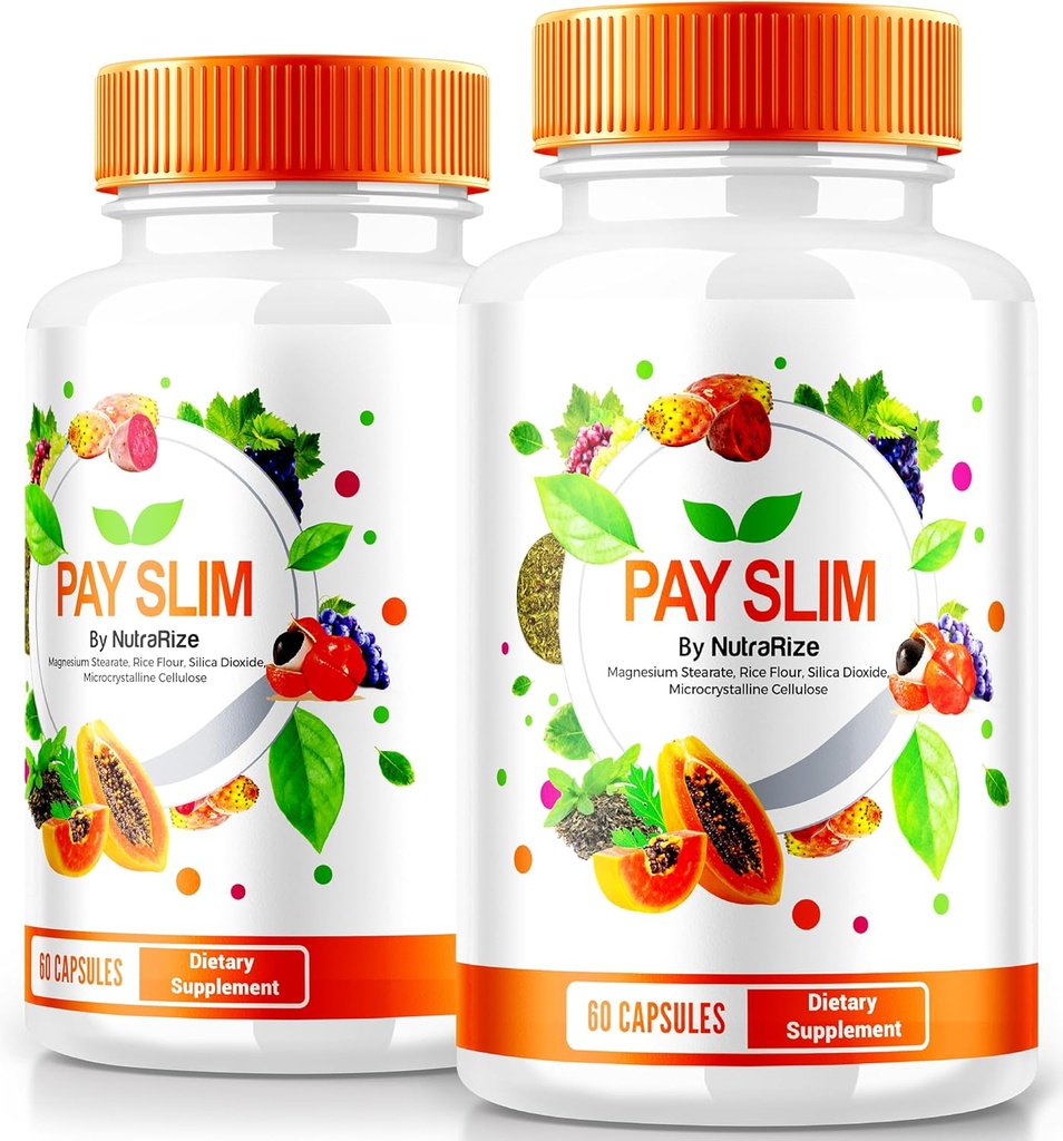 NutraRize(2 Pack) Pay Slim Capsules, PaySlim All-Natural Suppose for H健康体重损失, 实现身体和健身目标的精密公式, 官方审查(120 Capsules)