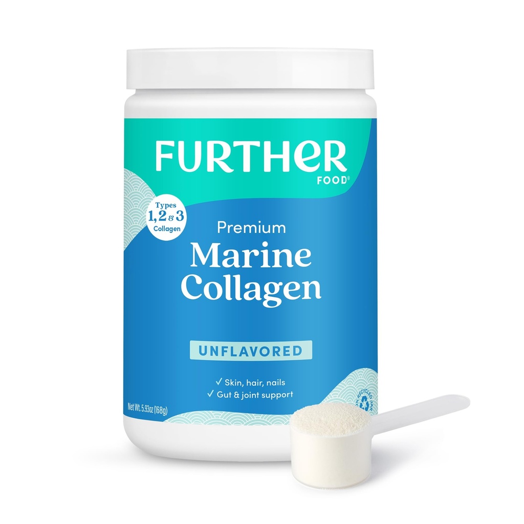 进一步的食品 不受欢迎的海洋 科拉根 Peptides 粉末,野生-捕捉可持续来源鱼,水解型号 1, 2 & 3, 12g蛋白, 5.93 Oz