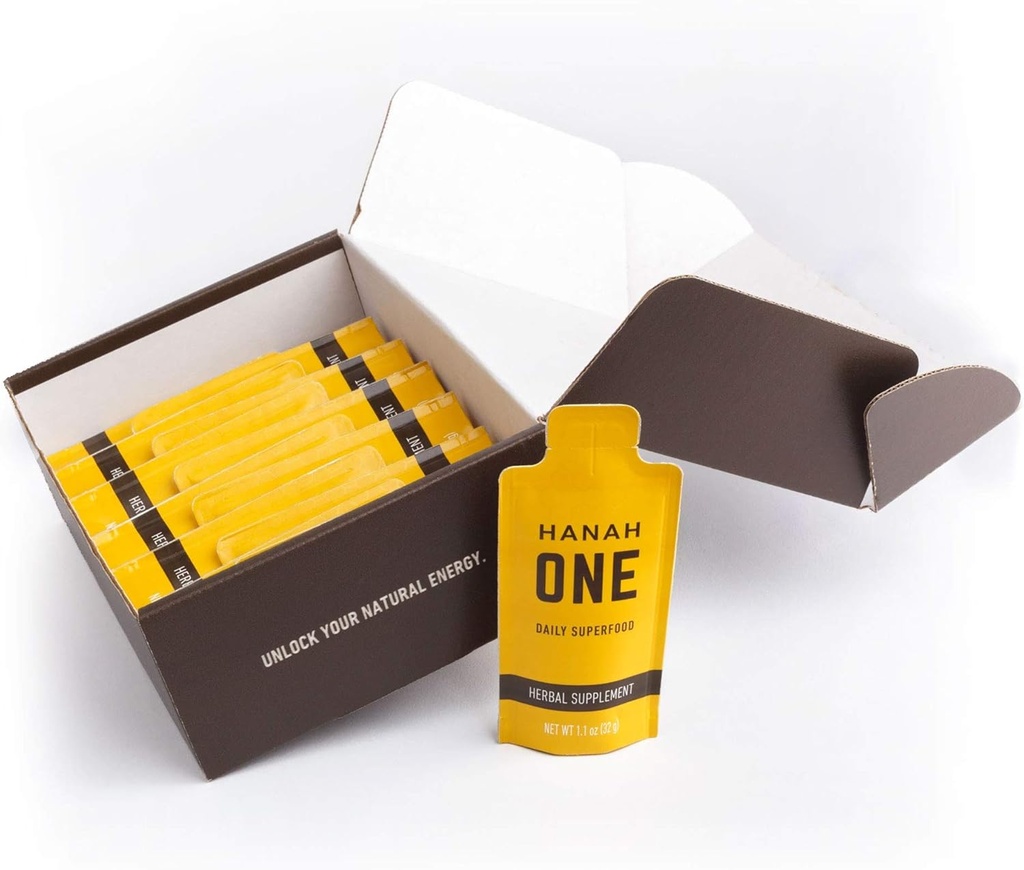 Hanah One Go-Pack - Ayurvedic超食品补充品 - 豁免、明确性、Stamina - 12个旅行包