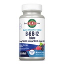 KAL 维生素B-6, B-12 & Folic酸补充剂,心脏健康,能量和红血球支持*,配有维生素B12 Methiccobalamin & Folate,天然贝里火焰,60 服务,60 ActivMelt 微片