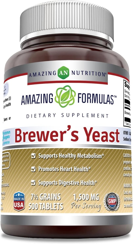 (原始内容存档于2018-12-05) (英语). Excellent Formulals Yeast 1500 mg Pervice 500 plats Supplements + \ Non-GMO – Gluten Free → 在美国制造 ).