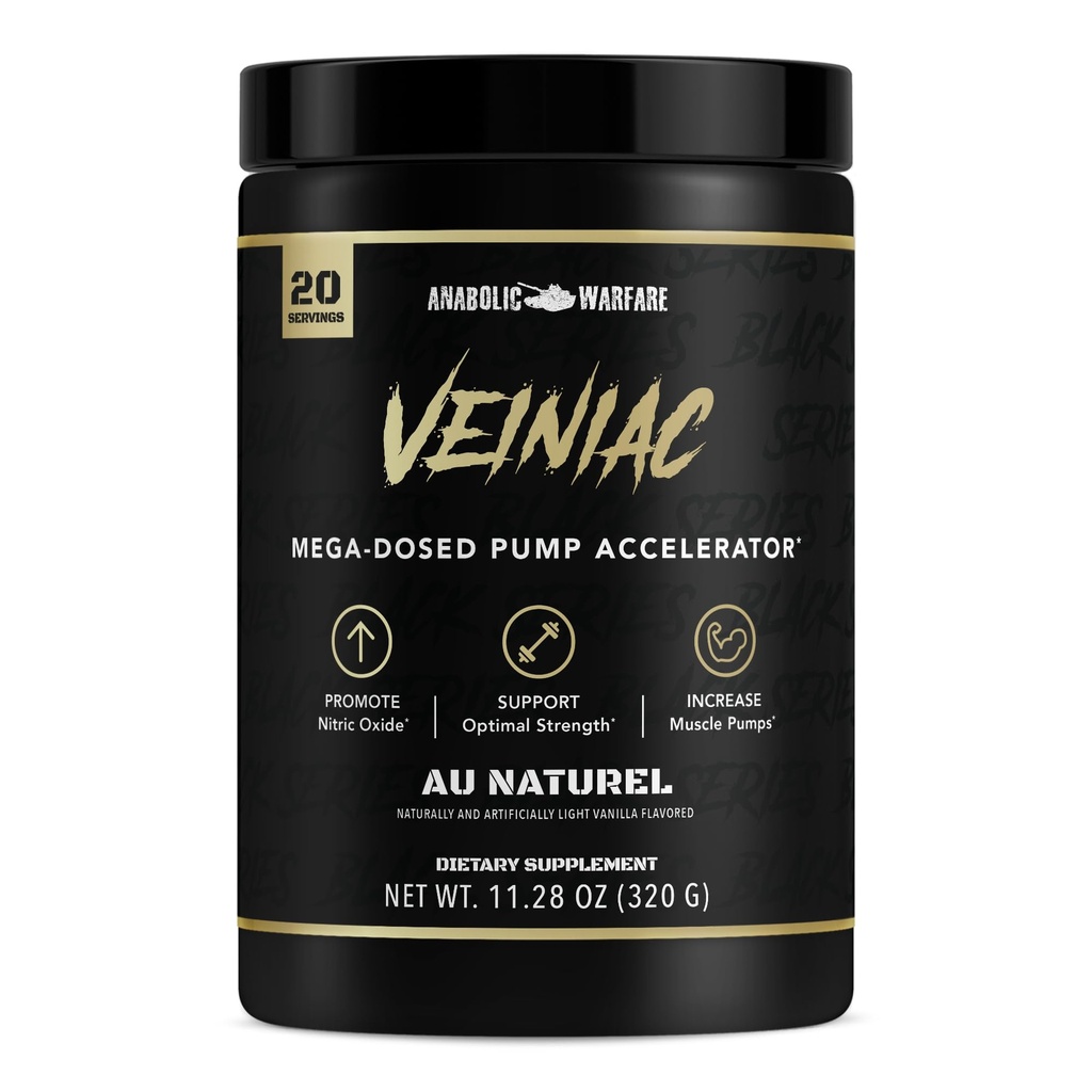 Anabolic Warfare Veiniac肌肉泵激活器 与L-Citrulline, Betaine Anhydrous, 和 添加 AGMassTM, 增加硝基氧化物*, 天然 20 服务