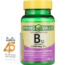 春谷定时释放维生素B12片,1000Mcg,60 Counter,B12 男女综合体,45个糖尿病解码
