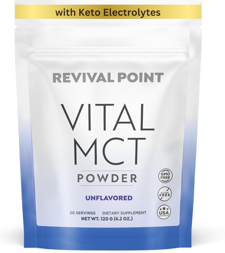 Keto Electrolytes配有Keto Electrolytes的未味MCT油粉 -- -- 咖啡、茶和Shakes油粉,包括15x生物可用铬皮化物、C10和C8 MCT产自椰子的石油 -- -- 120克